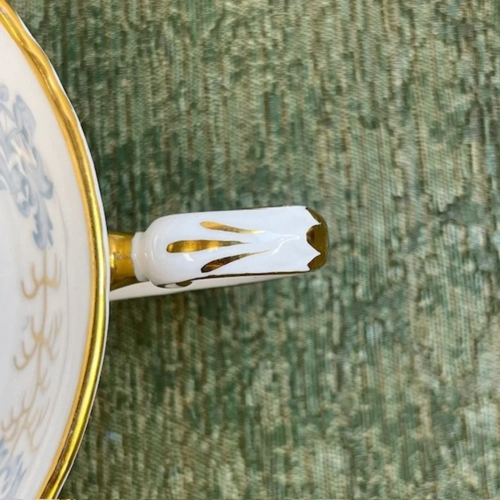 Tuscan Avondale Fine‎ Bone China Cream Bowl Blue Floral Gold Trim F170 England